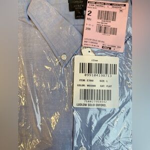 NWT J Crew Light Blue Ludlow Oxford Shirt Size L